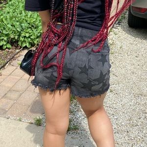 Faded distressed Material girl shorts